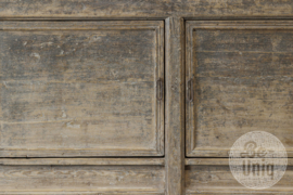 Prachtig groot oud vergrijsd houten dressoir wandmeubel sidetable 2 deurs sideboard landelijk 146 x 44 x H84 cm