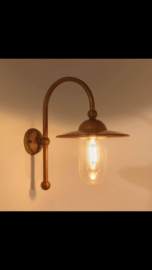 Koperen buitenlamp lantaarn stallamp piavon tierlantijn wandlamp  incl glazen stolp