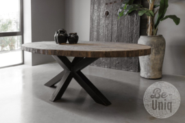Los houten tafelblad ovaal 240 x 110 x 7 cm landelijk stoer truckwood railway SEP New York