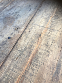 Oude landelijke industriële eettafel 150 x 75 cm naturel hout houten Sidetable bureau buro klaptafel werkbank werktafel oud vintage stoer