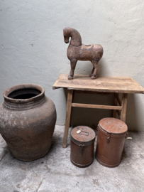 Oud houten Sidetable wandtafel tafel buro bureau wastafel L91 x D48,5 x H80 cm landelijk stoer