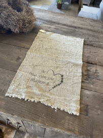 Shabby doek doekje met ik hou van jou Mama leuk kadotip Moederdag kado 50 x 30 cm cadeau