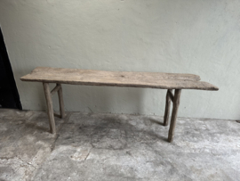 Landelijke oud doorleefd houten sidetable wandtafel sideboard stoer doorleefd 239 cm