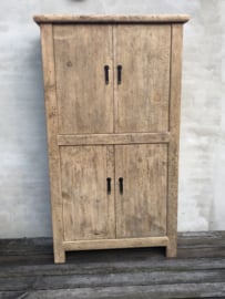 Prachtige grote oud houten kast servieskast keukenkast linnenkast boekenkast landelijk stoer sober