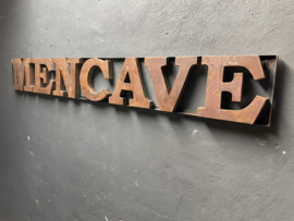 Mencave mancave groot metalen reclamebord wandpaneel industrieel gevelreclame etalage Eye-catcher gevelbord wanddecoratie industrieel letters metaal roest bruin