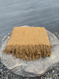 Prachtige plaid 180 x 120 cm oker ocre geel warme tinten kleed deken