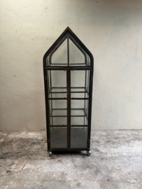 Metalen kas kasje tuinkas tuinkast kast vitrine vitrinekast glaskast met glas H178 X B66 XD66 cm