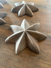 Prachtige stenen ster sterren star ⭐️ vintage kerst 20 cm landelijk brocant bruin