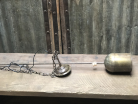 Metalen lamp Hanglamp lampje landelijk stoer vintage urban industrieel grijsbruin