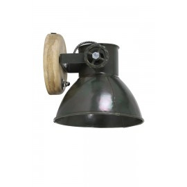 Industriële metalen spotje hanglamp wandlamp 1 khaki legergroen legergroene Army kap spot spot plafondlamp plafoniere metaal verstelbaar landelijk stoer vintage