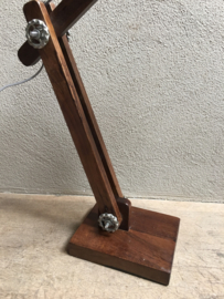 Grote Vintage industriële lamp leeslamp tafellamp wandlamp bedlamp bedlampje tafellamp Burolamp bureaulamp landelijk industrieel hout metaal zink zinken