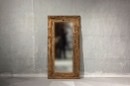 Zeer grote grove teakhouten spiegel lijst 160 x 80 cm grof ruw teakhout landelijk industrieel hout houten