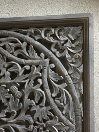 Stoer landelijk oud houten wandpaneel ash grey grijs grijze wandornament wanddecoratie 90 x 90 cm hout panelen luiken