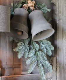Vergrijsd houte Kerstklok aura Peeperkorngrijs grijze hout bel klok landelijk stoer