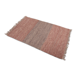 jute kleed vloerkleed 200 x 300 cm gestreept 3 vlakken carpet wandkleed  tapijt landelijk stoer vintage boho rug