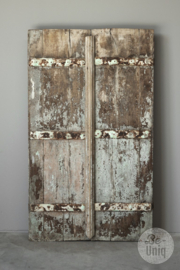 Prachtige oud doorleefd sleets houten kozijn poort deur wandpaneel wanddecoratie landelijk 112 x 74 cm