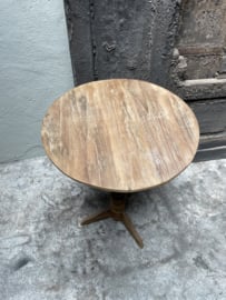 Naturel houten wijntafeltje rond 50 cm tafel tafeltje wijntafel bijzettafel bijzettafeltje landelijk