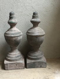 Houten ornament baluster kegel pion console hout stoer landelijk