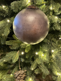 Stoere kerstbal decoratie bol bal bollen ballen landelijk grijs Grey brons stoer