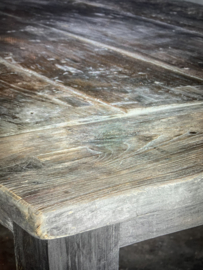 Hoffz oude vergrijsd houten Franse tafel eettafel 240 cm extra dik blad
