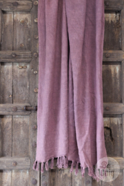 Grote linnen katoen plaid deken Rosewood pink roze rose 150 x 125 cm