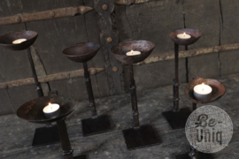 Stoere metalen kandelaar theelicht theelichtje van oude lepel landelijk stoer industrieel vintage