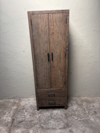 Smalle kast keukenkast servieskast hout houten landelijk industrieel H 180 B 60 D 40 cm Railway SEP