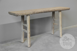 Oud licht houten bank bankje landelijk stoer 107 cm