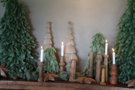 Grijs vergrijsde kerstboom kerstboompjes kerstbomen H60 x D20 cm