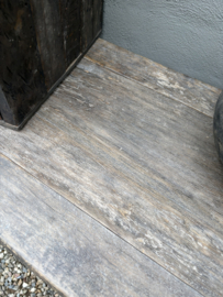 Landelijke vergrijsd houten sidetable wandtafel kast met onderplank stoer H87 x 190 x D46 cm