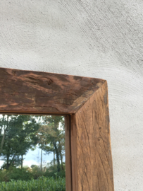 Stoere zeer grove robuust vergrijsd houten truckwood railway sloophouten mooie diepe nerf grof robuust spiegel landelijk stoer oud hout 120 x 60 cm