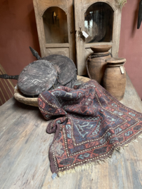 Prachtig orgineel oud tapijt carpet kleed plaid Hoffz vintage sober landelijk