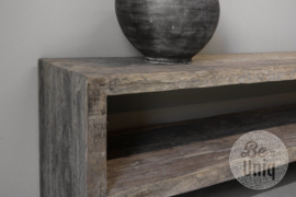 Railway truckwood vergrijsd houten wandmeubel sidetable tv dressoir televisiekast televisiemeubel SEP 200 X 40 X H50 cm