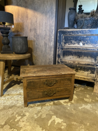 Oud houten ladekastje ladenkastje kastje vintage landelijk industrieel opstapje opzet stoer 35 x 60 x 36 cm