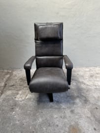 Stoere Afrika leren relaxfauteuil relax fauteuil stoel sta-op lounge ligstoel kleur Moro