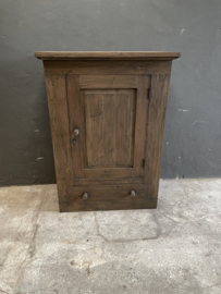 Vintage Oud houten kast meidenkast kastje oud hout 1 deurskast keukenkast halkastje landelijk industrieel