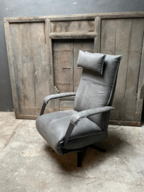 Stoere leren relaxfauteuil relax fauteuil stoel sta-op lounge ligstoel