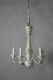 Landelijke houten kroonluchter lamp hanglamp smoken Smokey landelijk stoer wit witte white whitewash