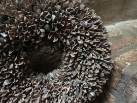 Bakuli wreath krans beukennootjes vergrijsd 20 cm grijs grey wash beuk landelijk