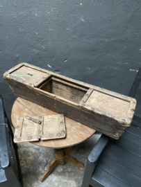 Originele oude old wood wooden houten storage box kist geld kist landelijk stoer vintage