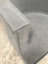 Prachtige linnen stoel stoelen eetkamerstoelen linnen grijs of taupe model Kaatje Caatje ( lijkt op Dirk Dirkje )  fauteuil landelijk stoer robuust sober losse hoes