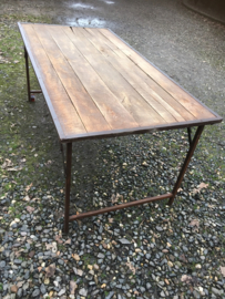Oude landelijke industriële eettafel klaptafel werkbank werktafel 160 x 80 cm oud vintage stoer