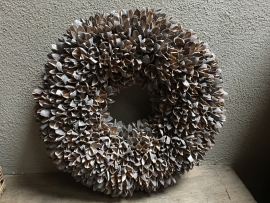 Bakuli wreath krans beukennootjes vergrijsd 40 cm grijs grey wash beuk landelijk