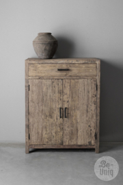 Mooie truckwood railway vergrijsd houten kast wandmeubel 2deurs kastje 110 x 40 x H85 cm landelijk stoer industrieel SEP