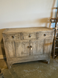 Stoer landelijk oud houten kast kastje dressoir 110 x 45 x H96 cm ladekast Sidetable wandtafel commode