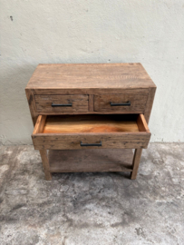 Truckwood railway oud houten wandtafel sidetable kast ladenkast hal landelijk stoer industrieel SEP H85 x B75 X D40 cm