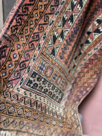 Prachtig orgineel oud tapijt carpet kleed plaid Hoffz vintage sober landelijk