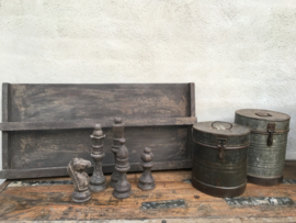 Grijs houten schaakspel schaakstukken decoratie landelijk vergrijsd oud hout