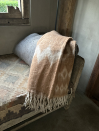 Prachtige zachte plaid chocolate beige 200 x 140 cm