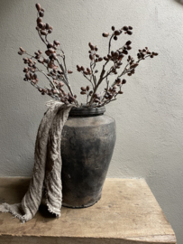 Prachtige imitatie decoratie tak kunstbloem alnus grande vergrijsd brown grey bruin grijs 92 cm